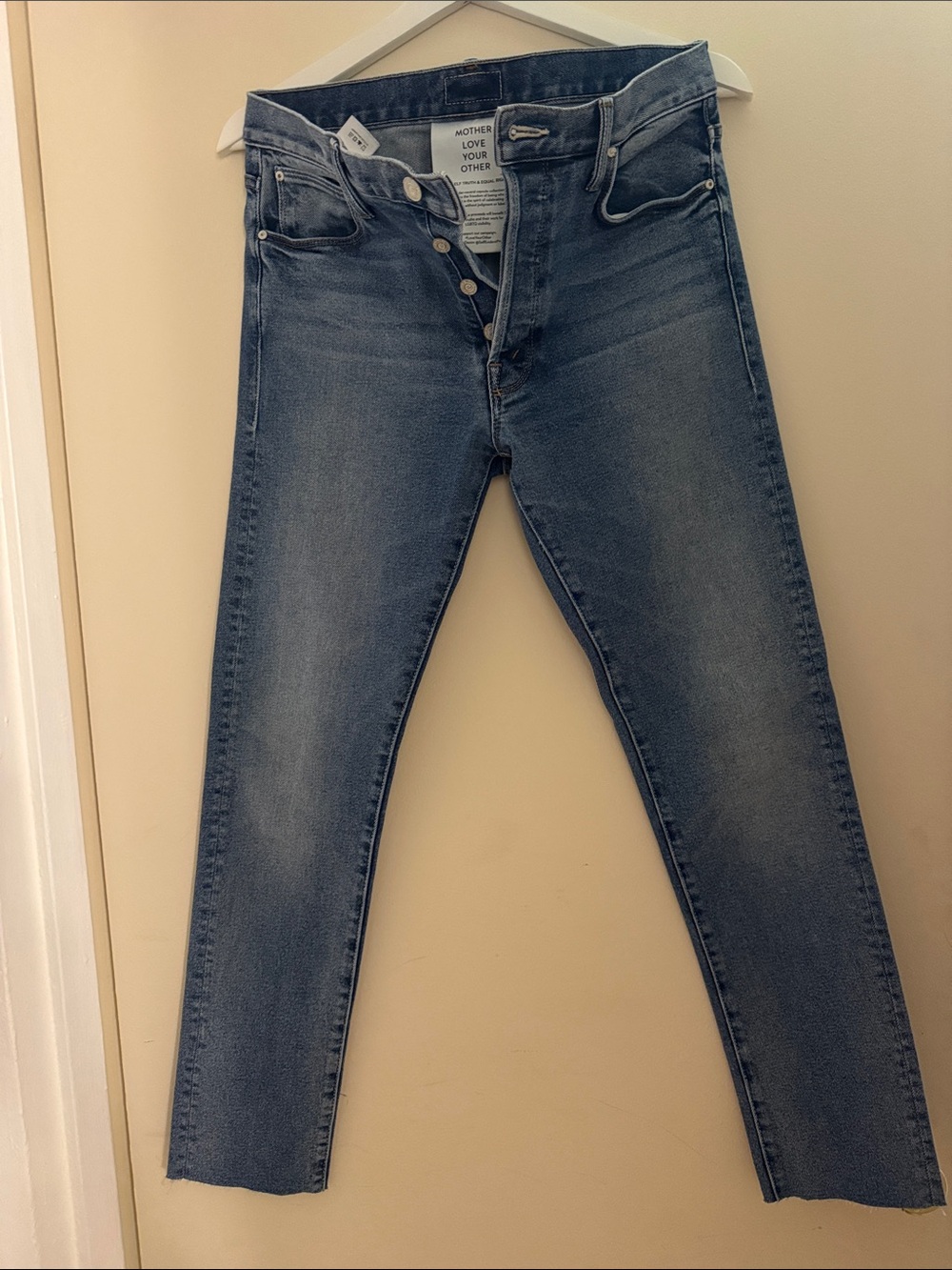 MOTHER Skinny Jeans in Medium Blue Wash